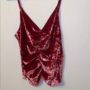 Pink velvet tank top